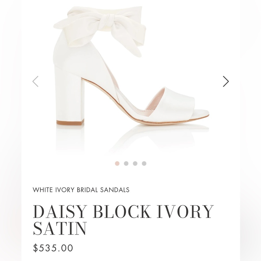 Emmy London Daisy Ivory Bridal Block Heels
